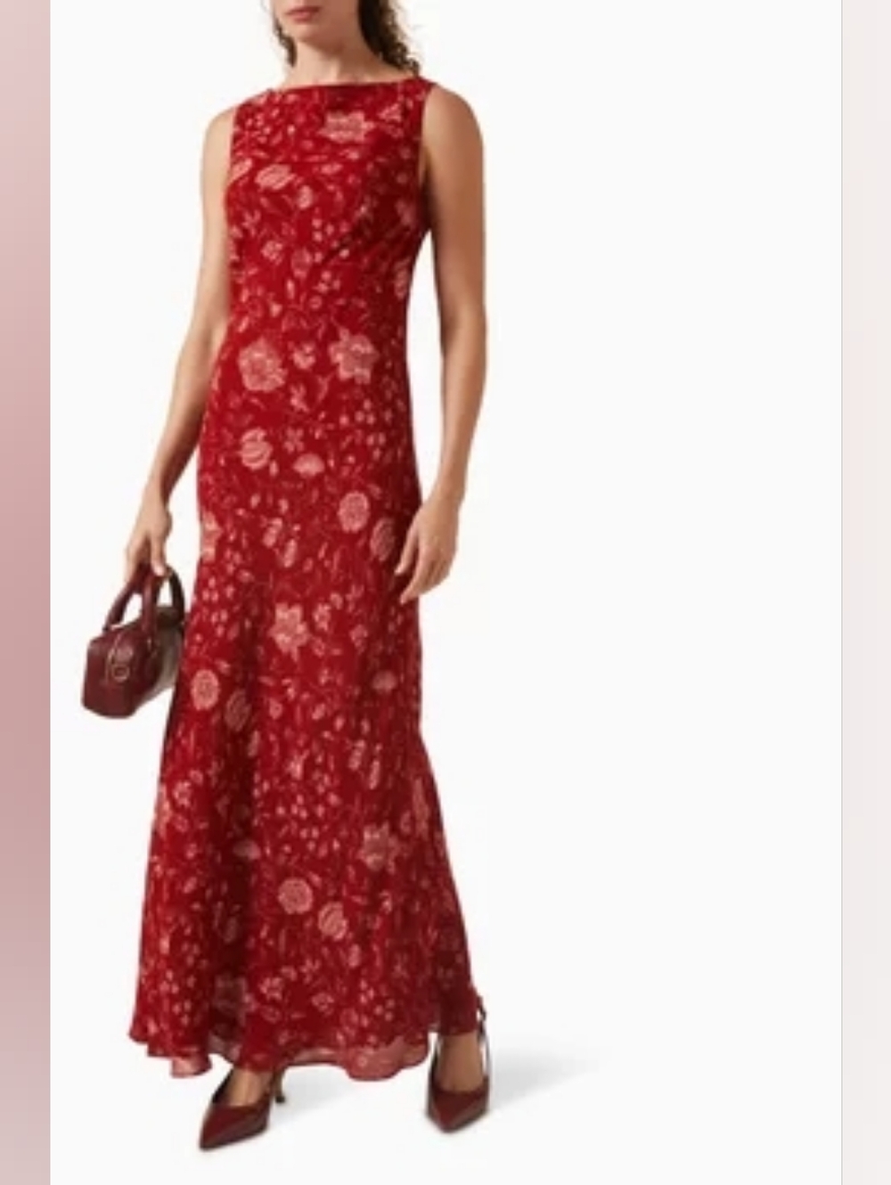 Reformation Prescott Dress in Red Floral Sleeveless Maxi Size Medium - Picture 5 of 11